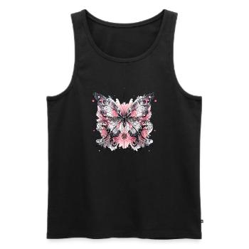 Papillon avec l’harmonie mystique du look mandala - Débardeur bio Premium Homme - noir - Devant - Michal (187cm)