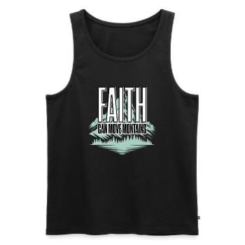 Glaube bewegt Berge – Inspirierende Message - Männer Premium Bio Tank Top - Schwarz - Vorne - AI Model Male 178 light (178cm)