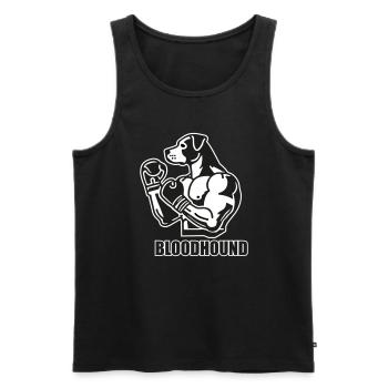 Fighter Dog mit Boxhandschuhen - Bloodhound Design - Männer Premium Bio Tank Top - Schwarz - Vorne - AI Model Male 178 light (178cm)