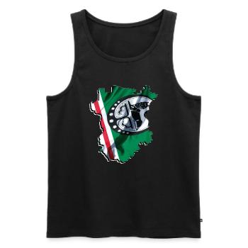 (RU) Tschetschenien Flagge in eigener Landkarte - Männer Premium Bio Tank Top - Schwarz - Vorne - AI Model Male 178 light (178cm)