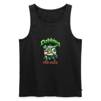 Dabbing for Gold: The Quest for Riches - Männer Premium Bio Tank Top - Schwarz - Vorne - AI Model Male 178 light (178cm)