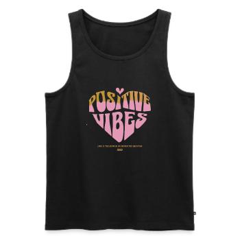 Positive Vibes – Good Energy - Men's Premium Organic Tank Top - black - Front - AI Model Male 178 light (178cm)