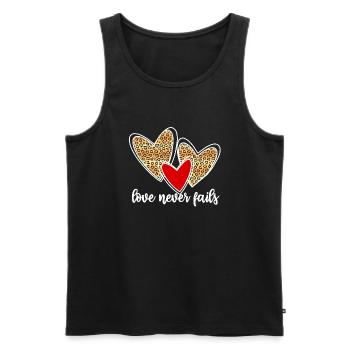 love never fails - Männer Premium Bio Tank Top - Schwarz - Vorne - AI Model Male 178 light (178cm)
