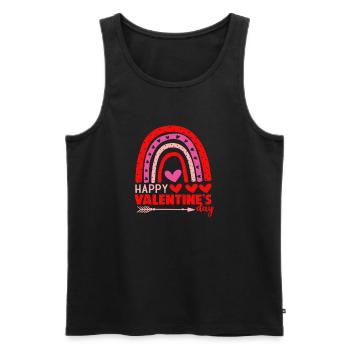 Happy Valentine's Day - Men's Premium Organic Tank Top - black - Front - AI Model Male 178 light (178cm)