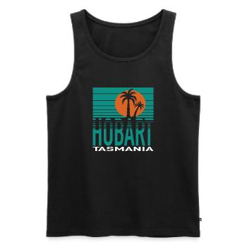 HOBART - Men's Premium Organic Tank Top - black - Front - Michal (187cm)