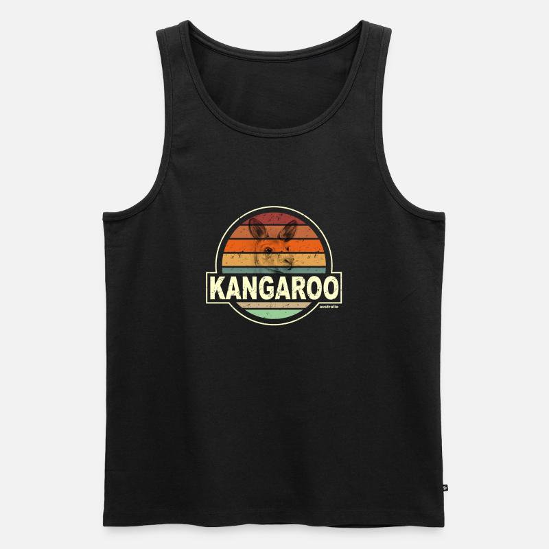 KANGAROO australia - Männer Premium Bio Tank Top - Schwarz