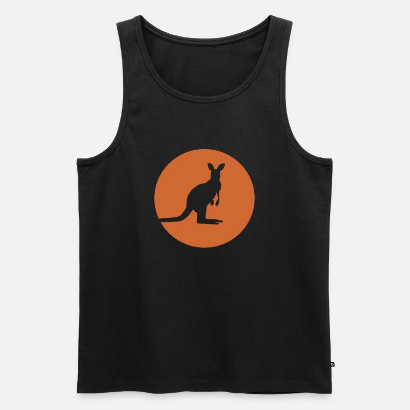 Kangaroo - Australia - Männer Premium Bio Tank Top - Schwarz