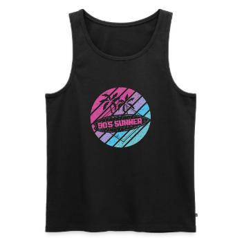 90's summer - Männer Premium Bio Tank Top - Schwarz - Vorne - AI Model Male 178 light (178cm)