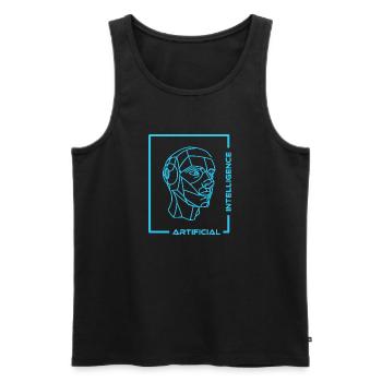 Artificial Intelligence - Men's Premium Organic Tank Top - black - Front - AI Model Male 178 light (178cm)
