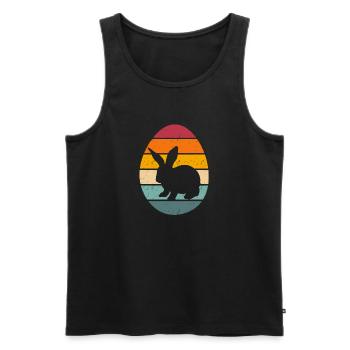 Easter Egg with bunny - Men's Premium Organic Tank Top - black - Front - AI Model Male 178 light (178cm)