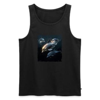 Dolphin watching - Men's Premium Organic Tank Top - black - Front - AI Model Male 178 light (178cm)
