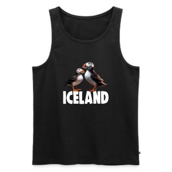 ISLAND PUFFINS - Men's Premium Organic Tank Top - black - Front - AI Model Male 178 light (178cm)