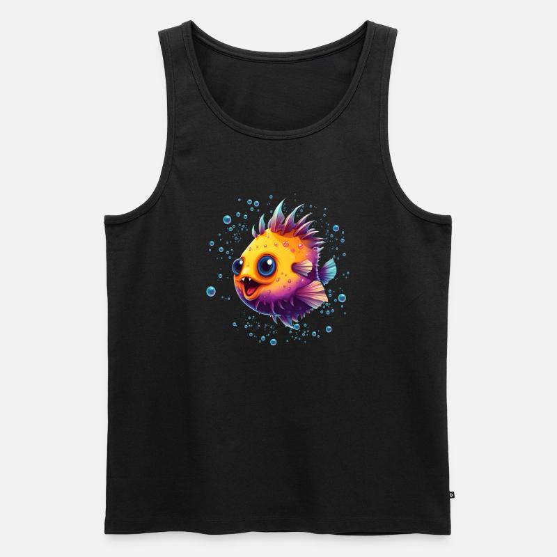 Puffer Fish - Männer Premium Bio Tank Top - Schwarz