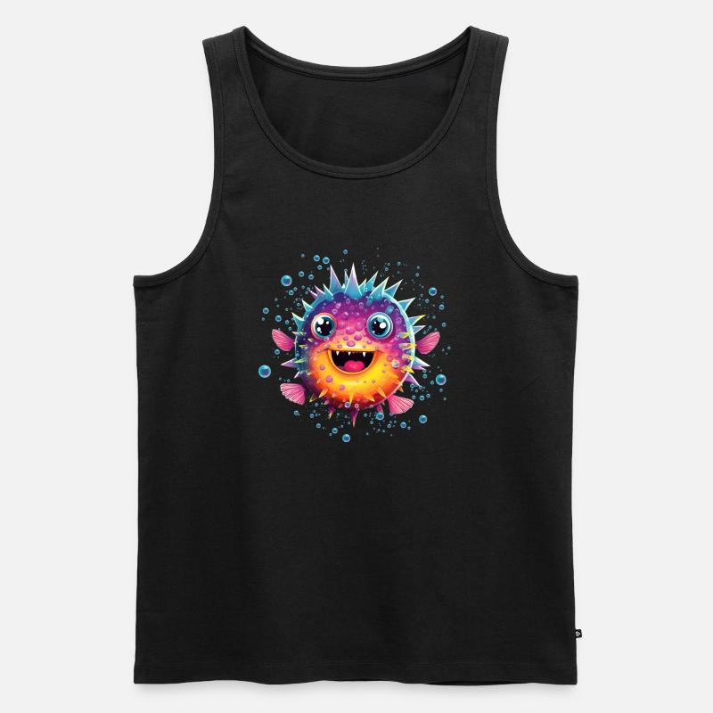 Puffer Fish - Männer Premium Bio Tank Top - Schwarz
