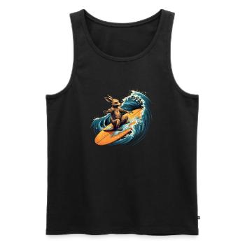 Surfing kangaroo - Männer Premium Bio Tank Top - Schwarz - Vorne - AI Model Male 178 light (178cm)