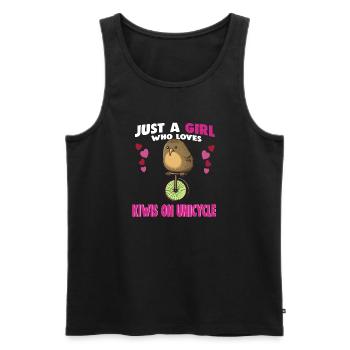 Just a Girl who Loves Kiwis on Unicycle - Männer Premium Bio Tank Top - Schwarz - Vorne - AI Model Male 178 light (178cm)