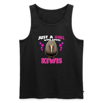 Just a Girl who Loves Kiwis - Männer Premium Bio Tank Top - Schwarz - Vorne - AI Model Male 178 light (178cm)