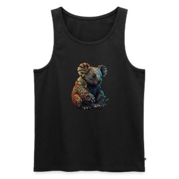 Robo Koala - Men's Premium Organic Tank Top - black - Front - AI Model Male 178 light (178cm)