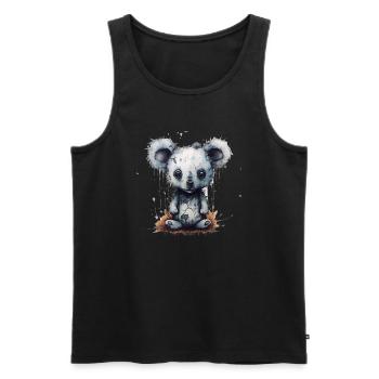 Süsser Trauriger Koala - Männer Premium Bio Tank Top - Schwarz - Vorne - AI Model Male 178 light (178cm)