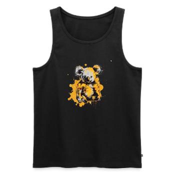 Koala in Farbklecksen - Männer Premium Bio Tank Top - Schwarz - Vorne - AI Model Male 178 light (178cm)