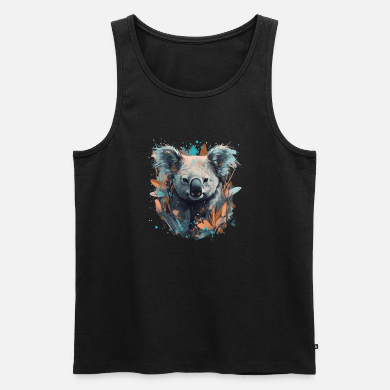 Koala Ours dans les eucalyptus - Débardeur bio Premium Homme - noir