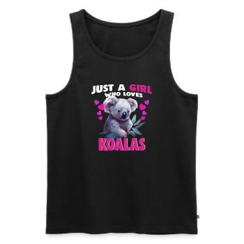Just a Girl who Loves Koalas - Männer Premium Bio Tank Top - Schwarz - Vorne - AI Model Male 178 light (178cm)