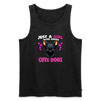 Just a Girl who Loves Cute Dogs - Men's Premium Organic Tank Top - black - Front - AI Model Male 178 light (178cm)