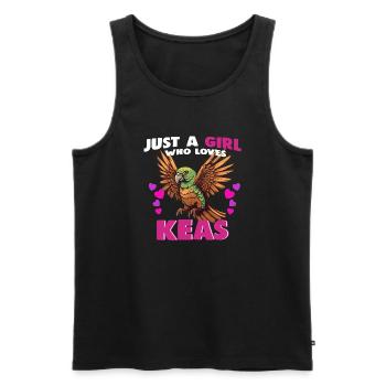 Just a Girl who Loves Keas - Männer Premium Bio Tank Top - Schwarz - Vorne - AI Model Male 178 light (178cm)