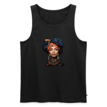 Proud black woman - Men's Premium Organic Tank Top - black - Front - Michal (187cm)