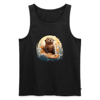 Loutre de surf - Débardeur bio Premium Homme - noir - Devant - Michal (187cm)