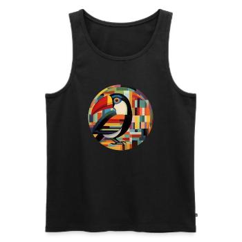 Tucan - Männer Premium Bio Tank Top - Schwarz - Vorne - AI Model Male 178 light (178cm)