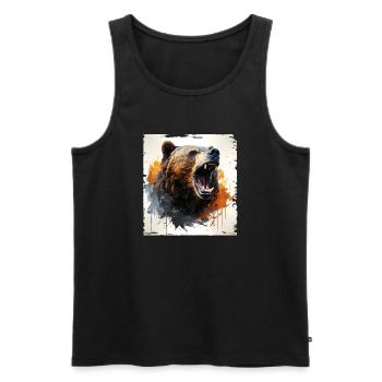 Grizzly - Men's Premium Organic Tank Top - black - Front - Michal (187cm)