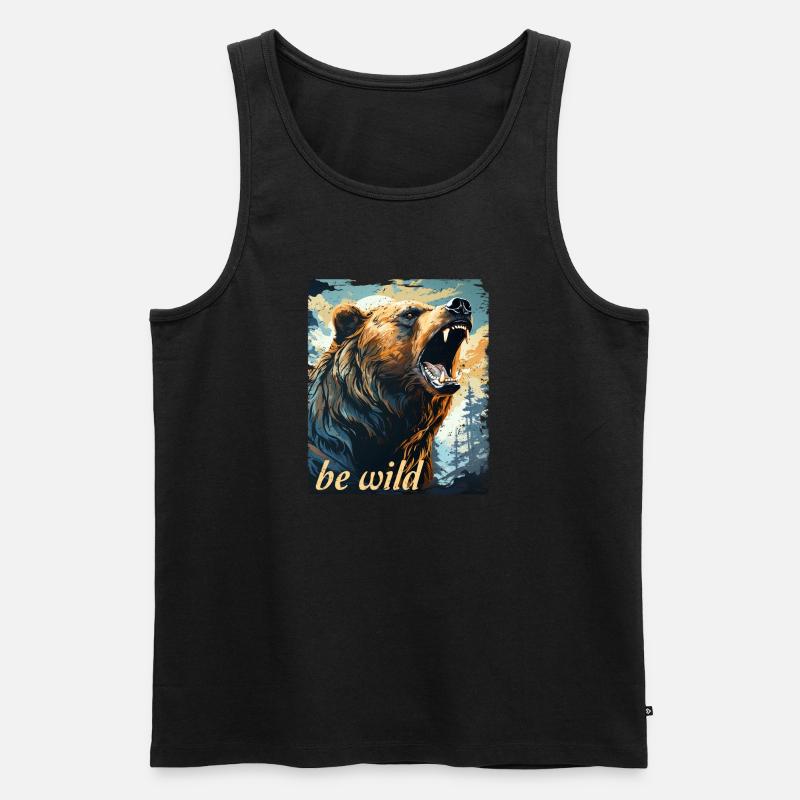 be wild retro style - Männer Premium Bio Tank Top - Schwarz