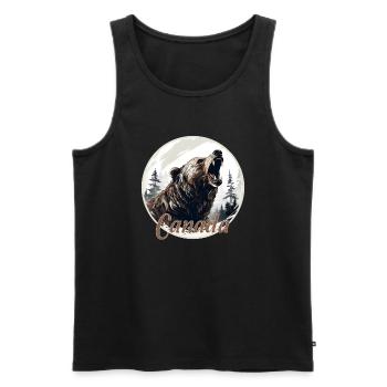 Canadian Grizzly - Men's Premium Organic Tank Top - black - Front - Michal (187cm)