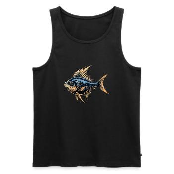 Poisson - Débardeur bio Premium Homme - noir - Devant - AI Model Male 178 light (178cm)