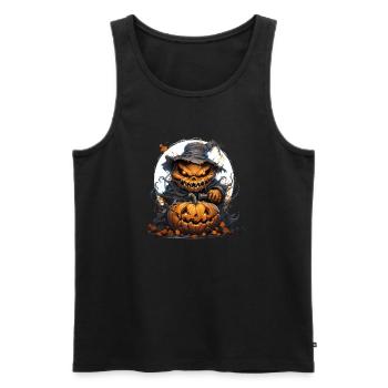 Pumpkin - Männer Premium Bio Tank Top - Schwarz - Vorne - Michal (187cm)