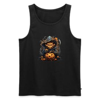 Pumpkin - Männer Premium Bio Tank Top - Schwarz - Vorne - Michal (187cm)