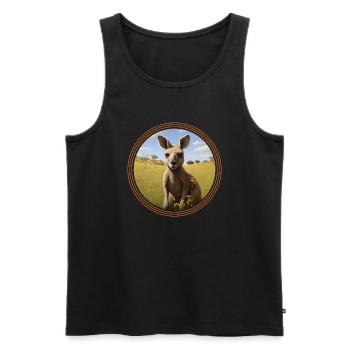 Cute kangaroo - Männer Premium Bio Tank Top - Schwarz - Vorne - AI Model Male 178 light (178cm)