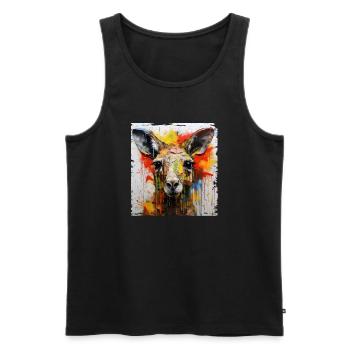 Kangaroo Graffiti - Männer Premium Bio Tank Top - Schwarz - Vorne - Michal (187cm)