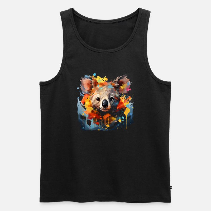 Koala Graffiti Bear - Männer Premium Bio Tank Top - Schwarz
