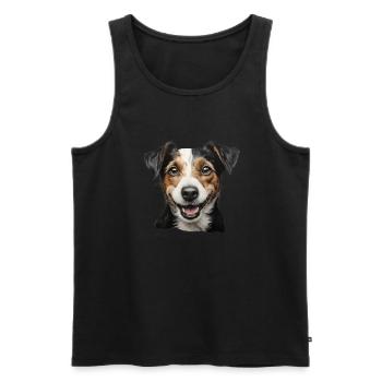 Jack Russel Terrier Head - Männer Premium Bio Tank Top - Schwarz - Vorne - AI Model Male 178 light (178cm)