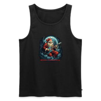 Joyeux Noël - Débardeur bio Premium Homme - noir - Devant - Michal (187cm)