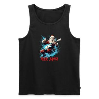 PÈRE NOËL ROCK - Débardeur bio Premium Homme - noir - Devant - Michal (187cm)