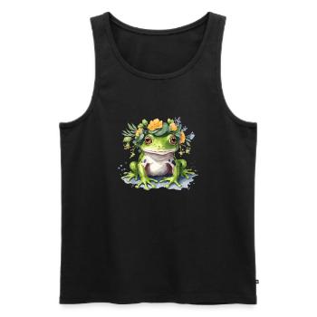 Cute Frog - Männer Premium Bio Tank Top - Schwarz - Vorne - AI Model Male 178 light (178cm)