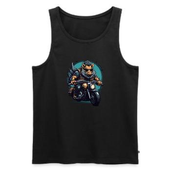 Rasendes Wildschwein - Männer Premium Bio Tank Top - Schwarz - Vorne - AI Model Male 178 light (178cm)