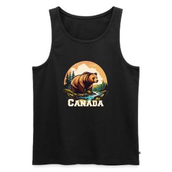 Canada Grizzly Bear - Men's Premium Organic Tank Top - black - Front - Michal (187cm)