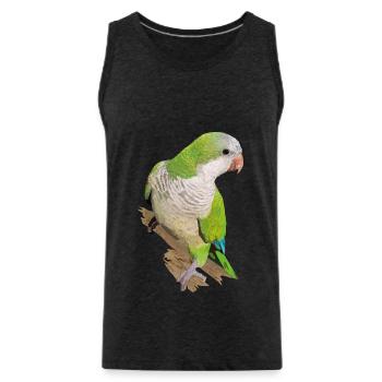 Argentine Parakeet - Men's Premium Organic Tank Top - charcoal grey - Front - Alexander (188cm)