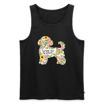 Bichon Frise Design - Männer Premium Bio Tank Top - Schwarz - Vorne - AI Model Male 178 light (178cm)