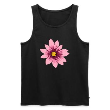 Motif floral rose rose - Débardeur bio Premium Homme - noir - Devant - Michal (187cm)
