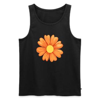 Flower orange - Men's Premium Organic Tank Top - black - Front - AI Model Male 178 light (178cm)
